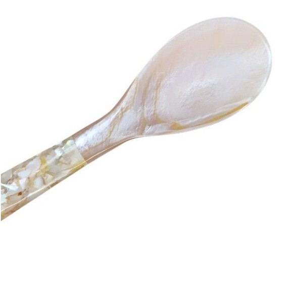 Mother of Pearl Caviar Spoons Abalone and Seashell Handle Set of Five Appetizer - Picture 3 of 9